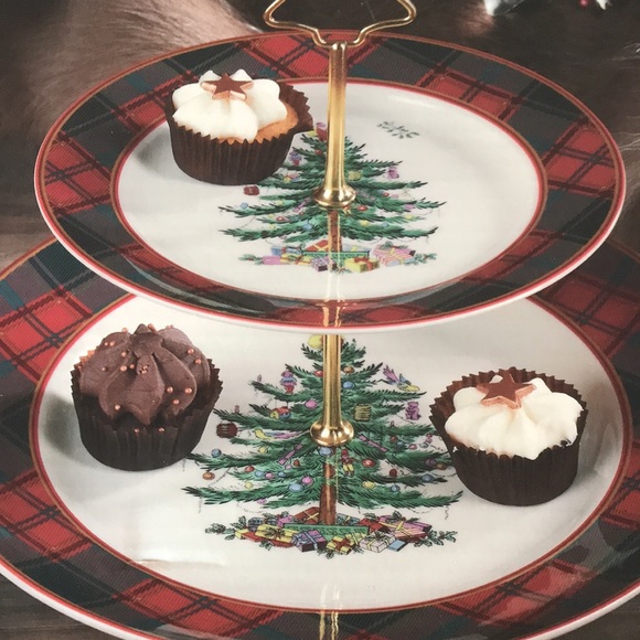 Spode Christmas Tree Tartan tiered server - Picture 7 of 12